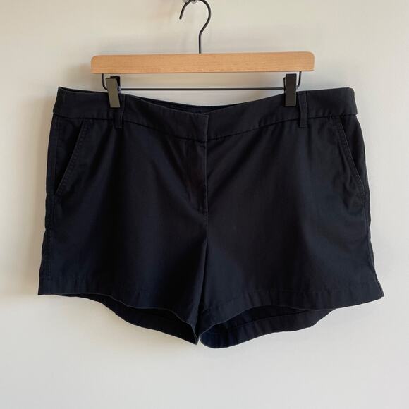 J Crew Womens Classic Chino Shorts 3" Size 16 Black Casual Preppy Minimalist - Picture 1 of 8